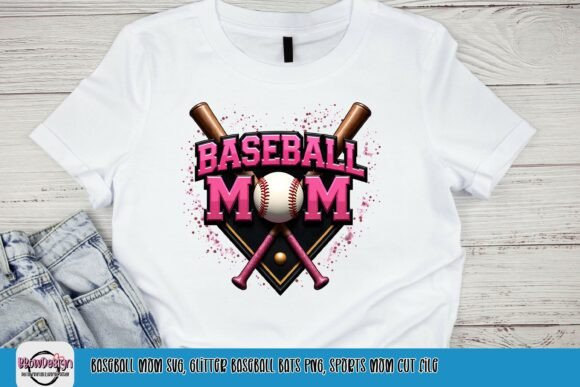 Baseball Mom, Glitter Baseball Bats PNG Review