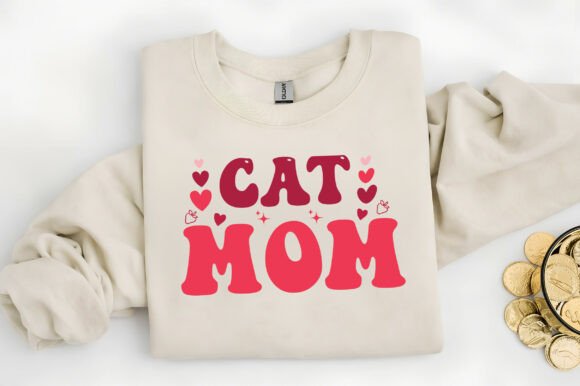 Cat Mom Valentine SVG: A Charming Embroidery Design