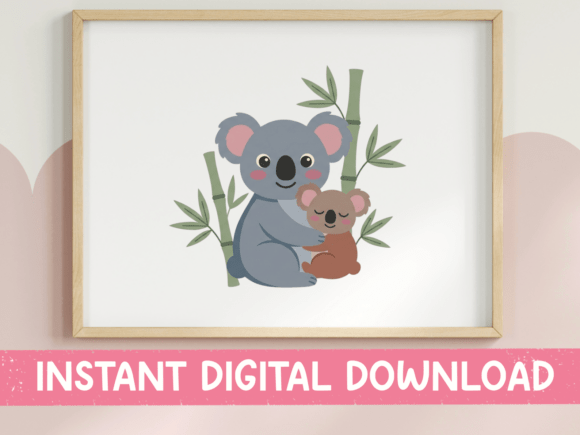 Kawaii Koala Mom Baby SVG: A Gentle Embrace