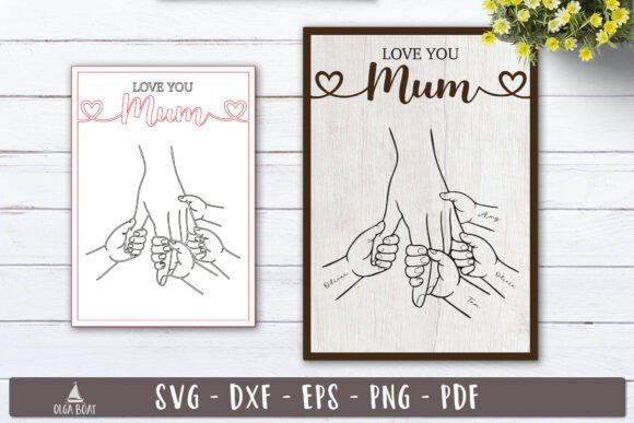 Love You Mom Hands SVG for Custom Gifts