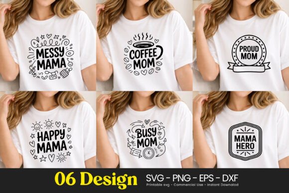 Messy Coffee Busy Mom Quotes SVG PNG